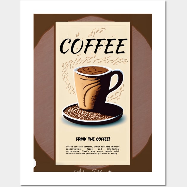 Cafe au Lait Coffee Time Poster Wall Art by Aden Tolbert